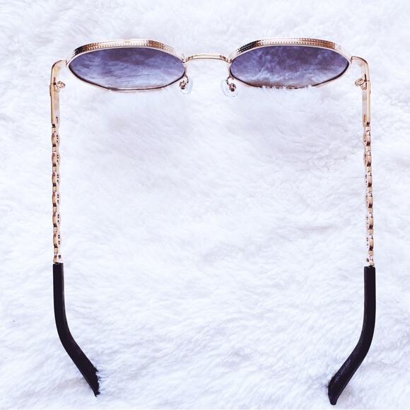 Phoebe Blue & Clear Geometric Sunglasses - Picture 7 of 13